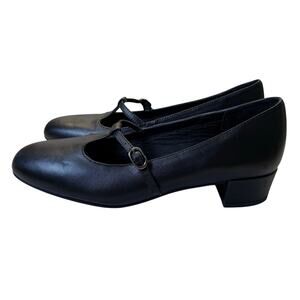 David Tate Black Mary Jane Low Heel Comfort Pumps Size 7.5 Wide